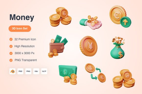 Bringing Financial Concepts to Life: The Power of a Money 3D Icons Set