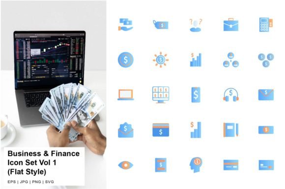 Business and Finance Icon Flat Vol 1: A Designer's Toolkit