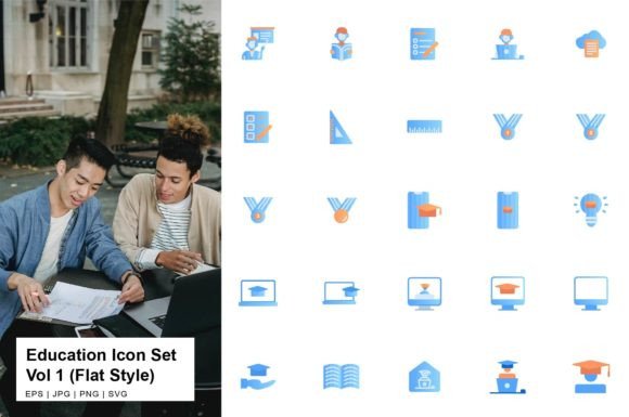 Education Icon Set Flat Vol 1: A Clean Toolkit for Modern Projects