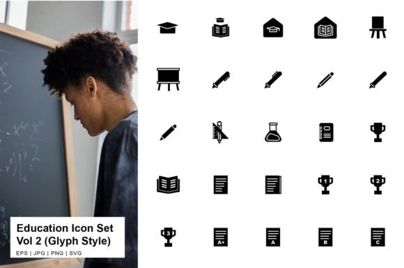 Education Icon Set Glyph Vol 2: A Strategic Asset for Modern Communication