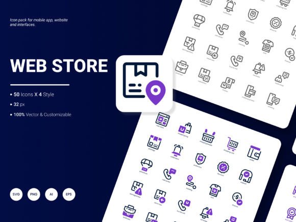 Enhance Your Digital Projects with the Versatile Web Store Icon Pack