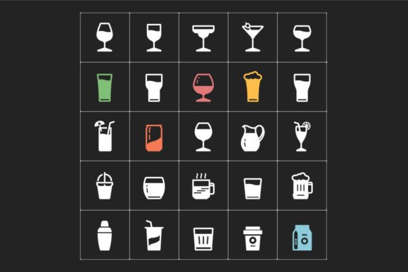 Evaluating Glass and Beverage Solid Icon Sets for Digital Projects