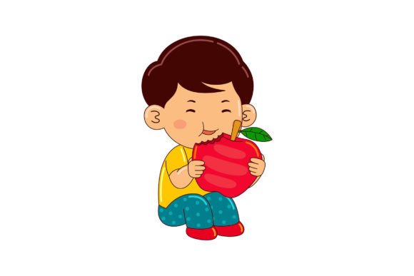 The Boy Kids Eating Apple Illustration: Your Gateway to Creative Freedom