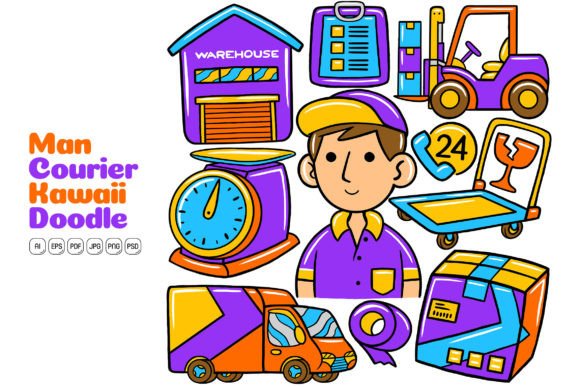 The Strategic Value of Kawaii Courier Doodle Illustration