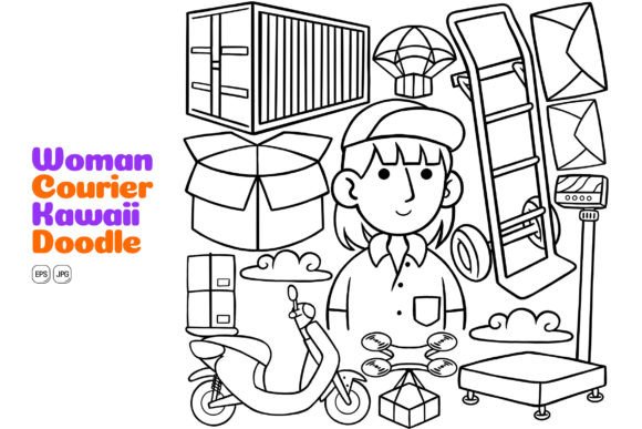 The Ultimate Creative Asset: Your Guide to Woman Courier Kawaii Doodle Line Art