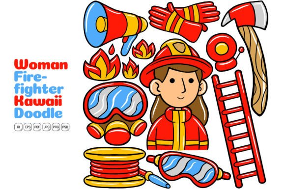 The Versatile Appeal of Woman Firefighter Kawaii Doodle Art
