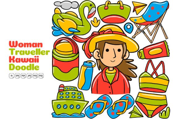 Unlocking Creativity with Kawaii Traveller Doodle Art Assets